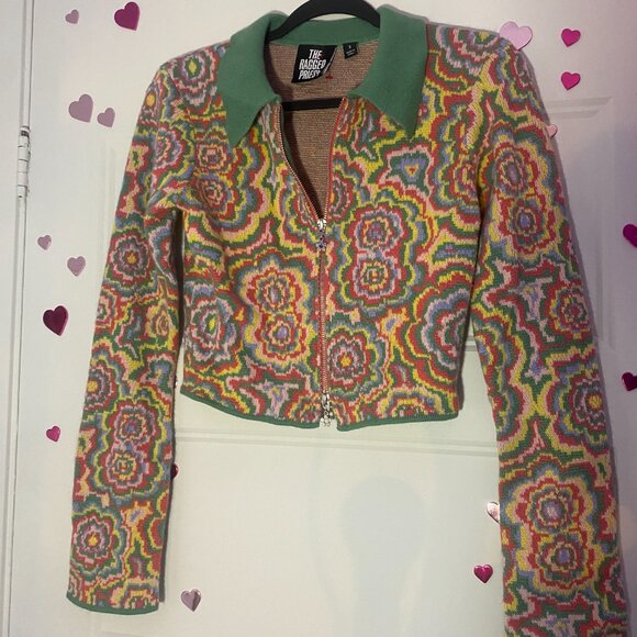 The ragged priest flower hippie cropped zip up - Picture 4 of 10